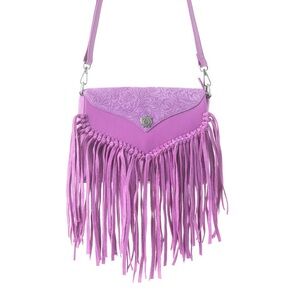 Lavender Fringe Crossbody Bag